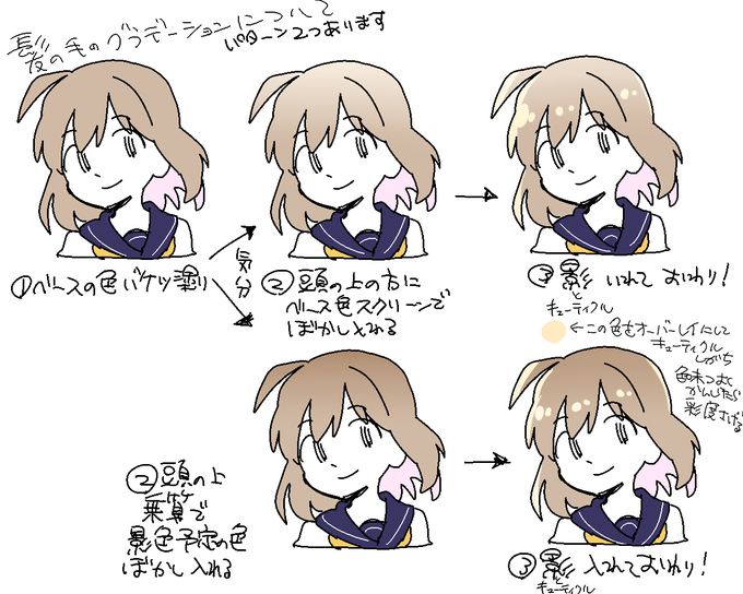 髪の毛グラデーションのtwitterイラスト検索結果
