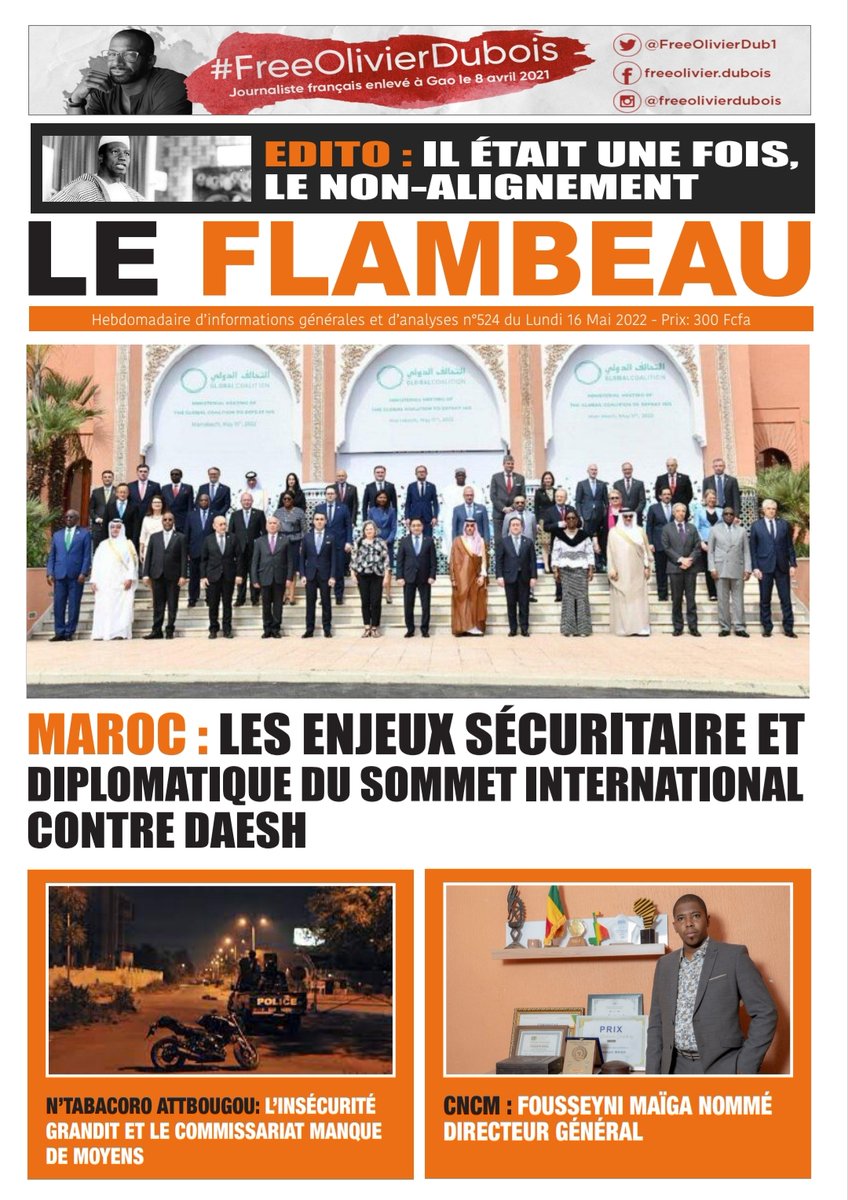 GroupeArcEnCiel's tweet photo. La livraison de cette semaine. Retrouvez le Jour al Le FLAMBEAU dans les kiosques à journaux ce lundi 16 mai.
Bonne lecture
#Presse https://t.co/FMgLrABOnG