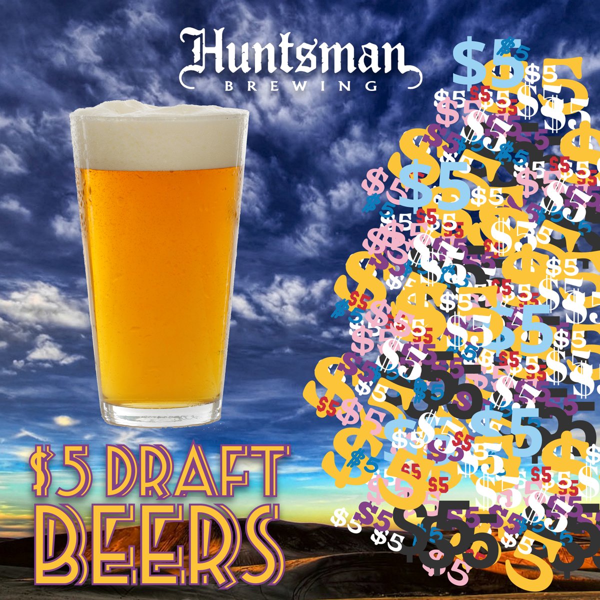 HuntsmanBrewing's tweet photo. To kick the summer off early and to celebrate college graduation, Huntsman Brewing will be offering $5 Draft Beers and $10 Growler Fills until June 1st! Enjoy full pint and growler pours of any of our non barrel-aged draft beers. #BeerisBoss https://t.co/qxQMzdTPVV