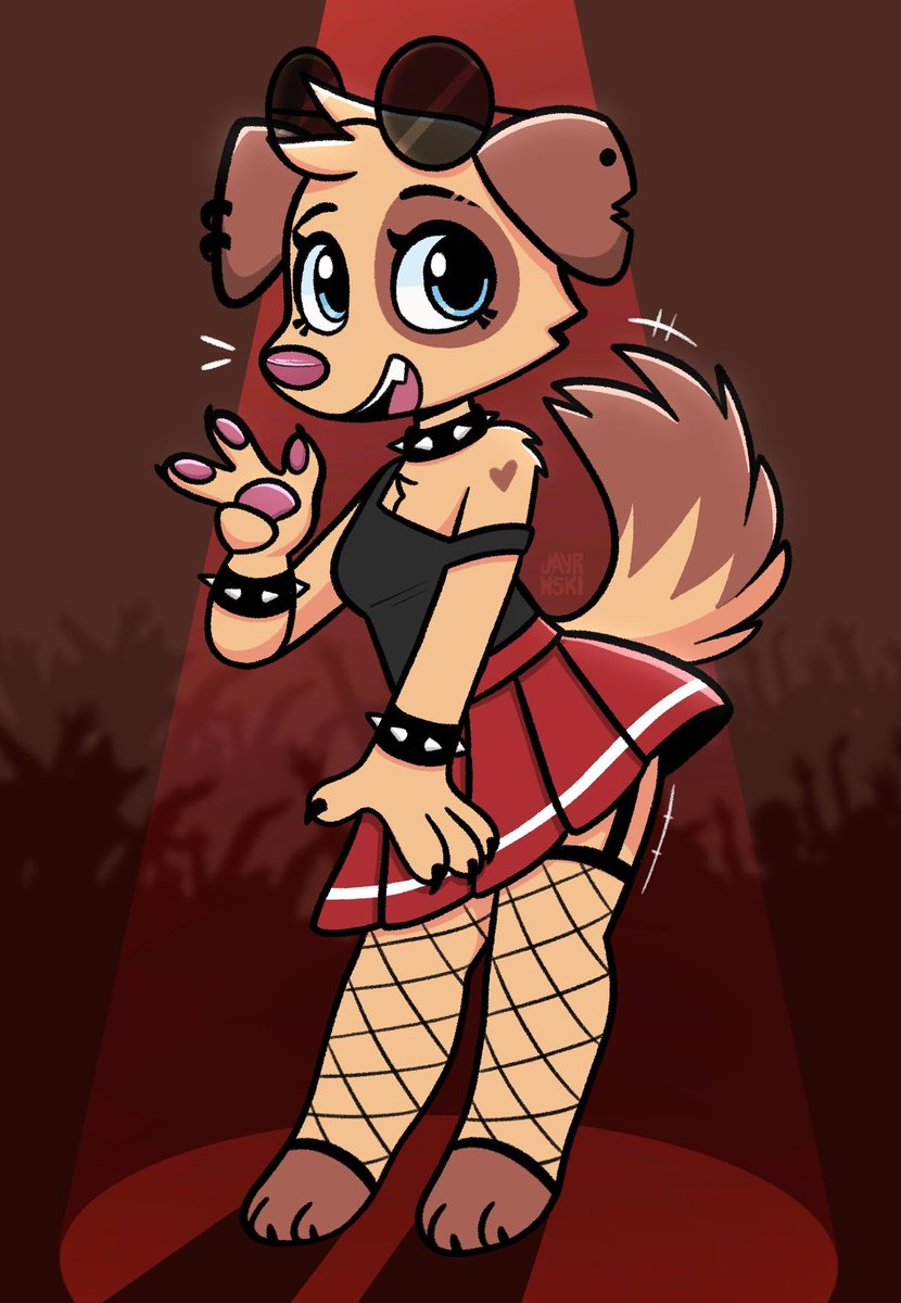 jayrnski's tweet photo. Fang is a punk rock dog whose fangs show when she sings - Fang gang! https://t.co/J2W04BoG0s