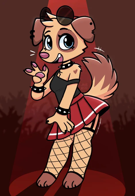 Fang is a punk rock dog whose fangs show when she sings - Fang gang! 