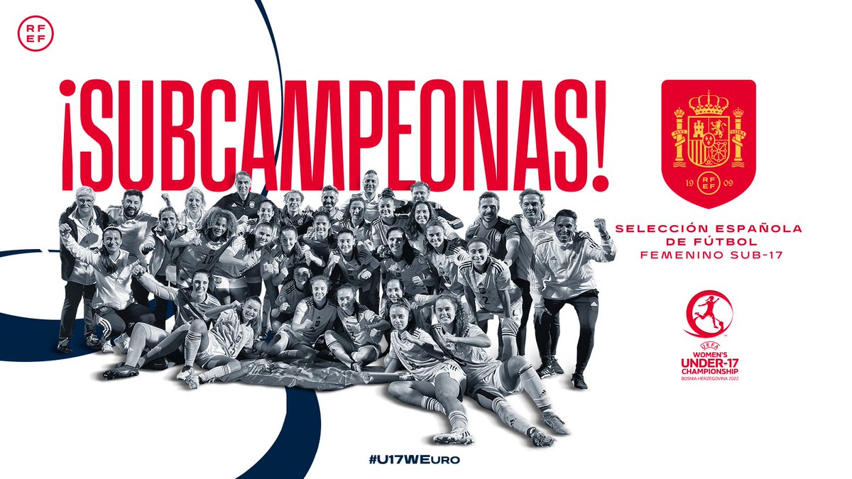 SEFutbolFem's tweet photo. 👏🏻 Cabeza alta, 𝑂𝑅𝐺𝑈𝐿𝐿𝑂 de jugadoras. Bravo, 𝐄𝐐𝐔𝐈𝐏𝐎 👏🏻

🥈 La @SefutbolFem Sub-17 es por 5ª vez en su historia…

BRILLANTE 𝐒𝐔𝐁𝐂𝐀𝐌𝐏𝐄𝐎𝐍𝐀 𝐃𝐄 𝐄𝐔𝐑𝐎𝐏𝐀

🇪🇸🇪🇸🇪🇸🇪🇸🇪🇸🇪🇸🇪🇸🇪🇸🇪🇸🇪🇸

#U17WEURO https://t.co/9a88c0jEzj
