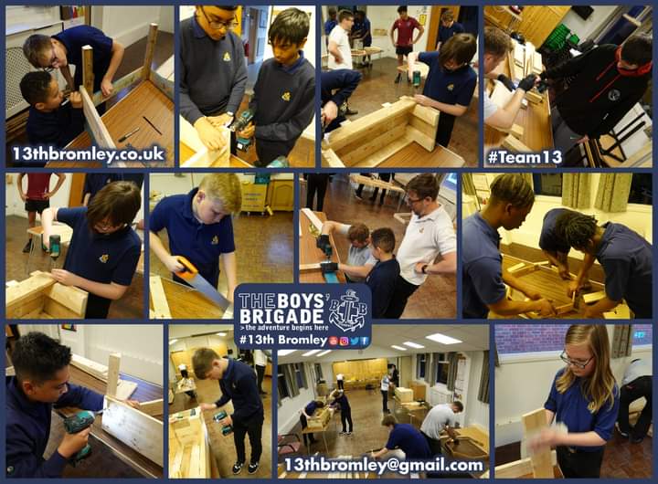 13thBromley's tweet photo. Good progress being made on our #recycled #pallet #planters. We are starting to get an idea of the designs the boys are trying to achieve. Keep up the good work lads.
#diy #pallets #palletproject #BoysBrigade #13thbromley https://t.co/GnkUiTRE7x