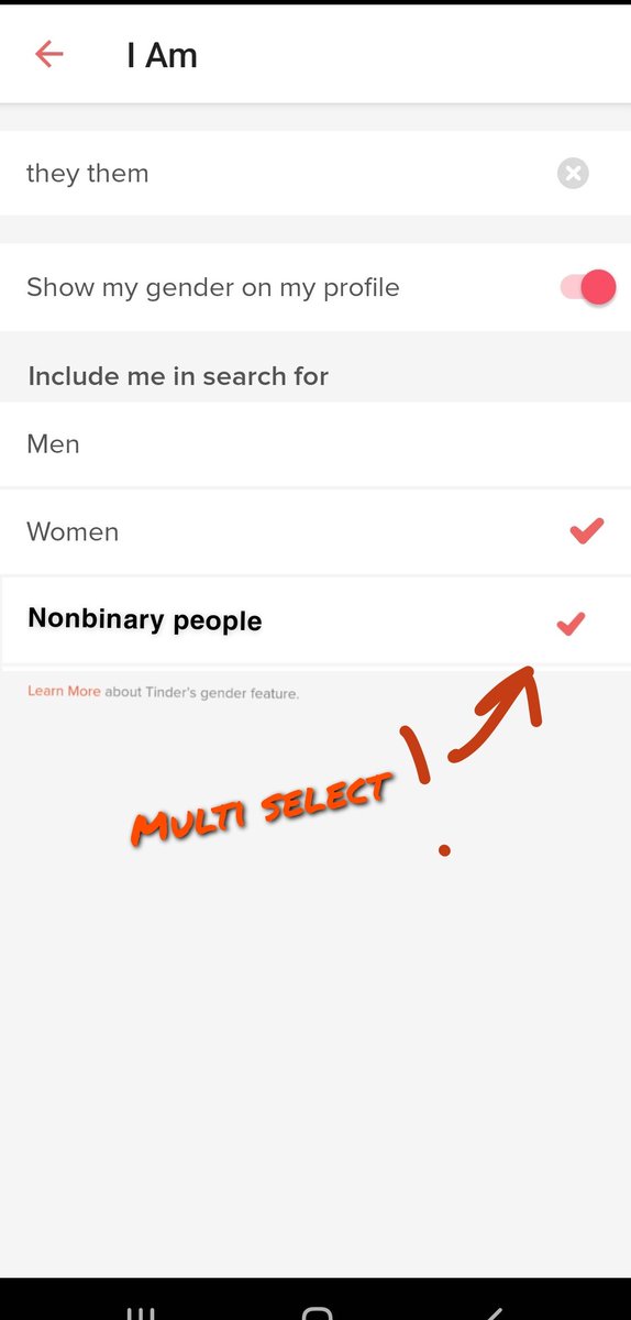 meganf373's tweet photo. how else do I ask this of @TinderSupport. an easy way to increase inclusivity and will make the app work as intended for many users. please ? https://t.co/Wamb98gzfO
