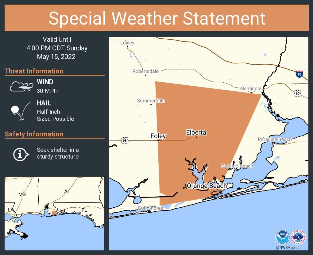 NWS Mobile on Twitter "A special weather statement has been issued for
