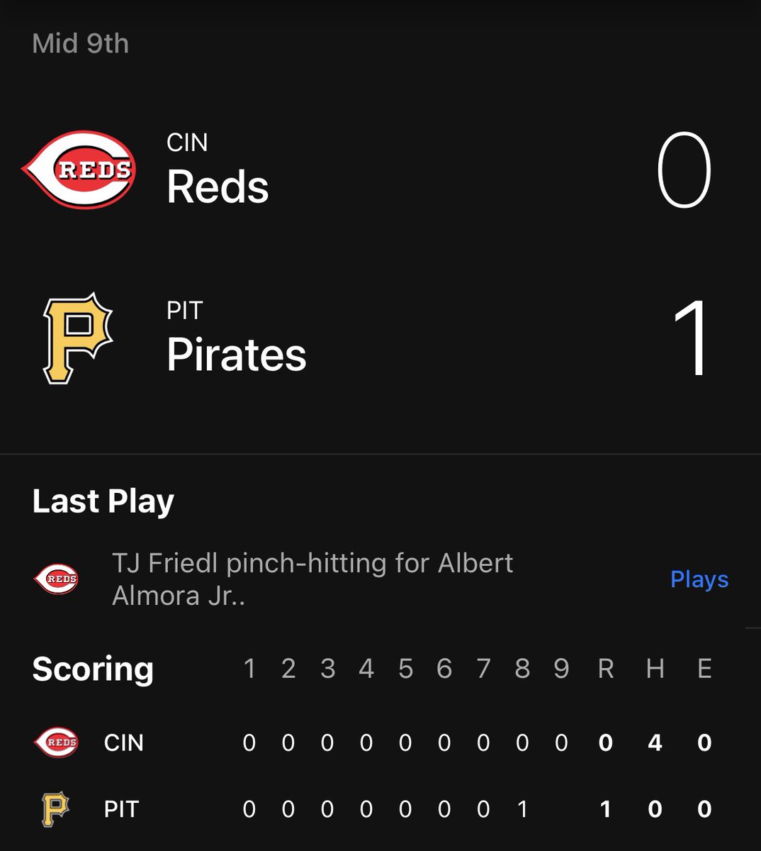 stoolgambling's tweet photo. The Reds no hit the Pirates today…

They lost 1-0 https://t.co/fiy9Ao9tps