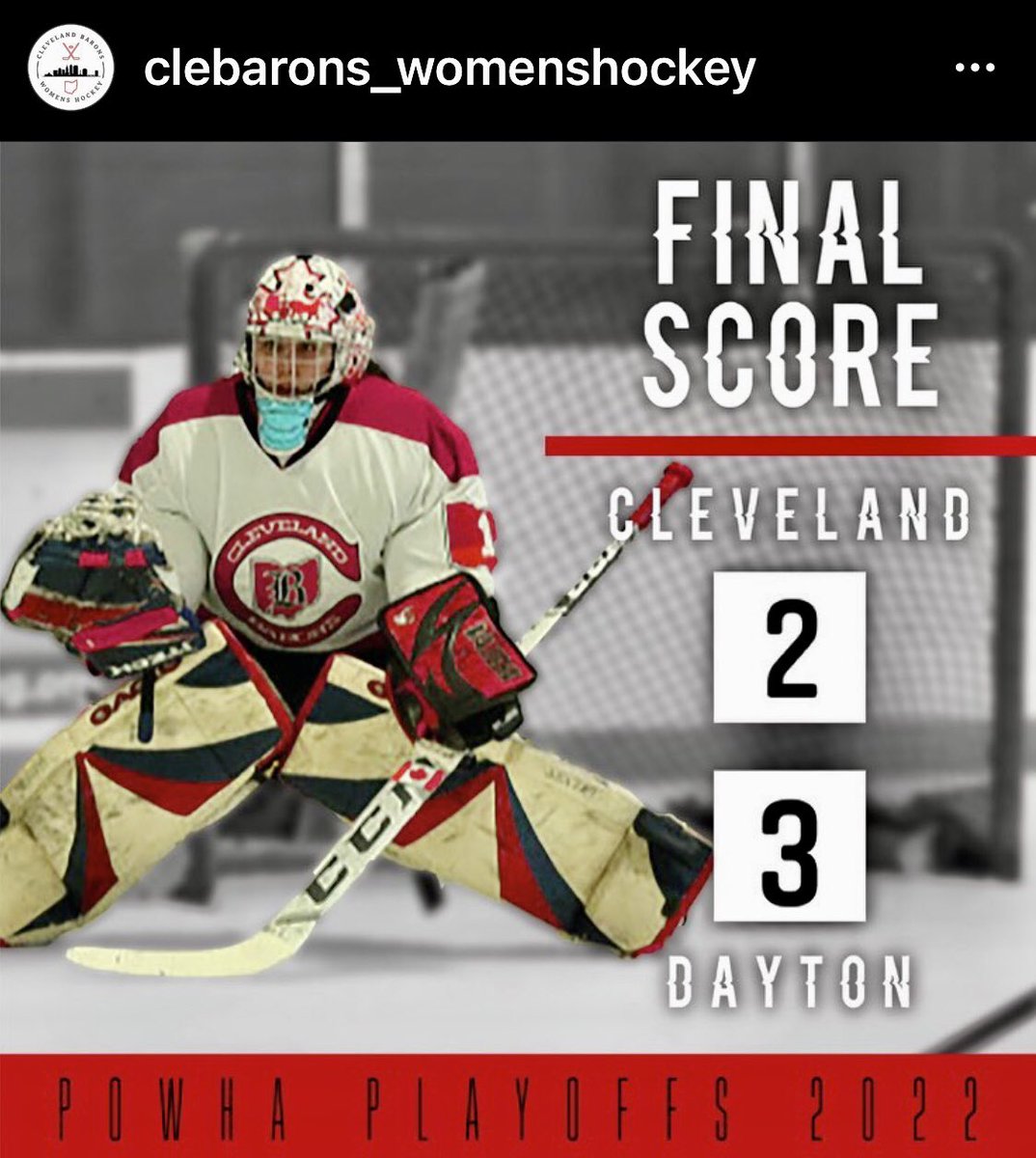 Only 6 skaters &amp; a goalie made it to Indiana for the playoffs for our women’s travel league. Despite the extremely short bench we won the semis 5-0 and it was a close game for the ship but we fell short 3-2. Thanks for a great season Barons!