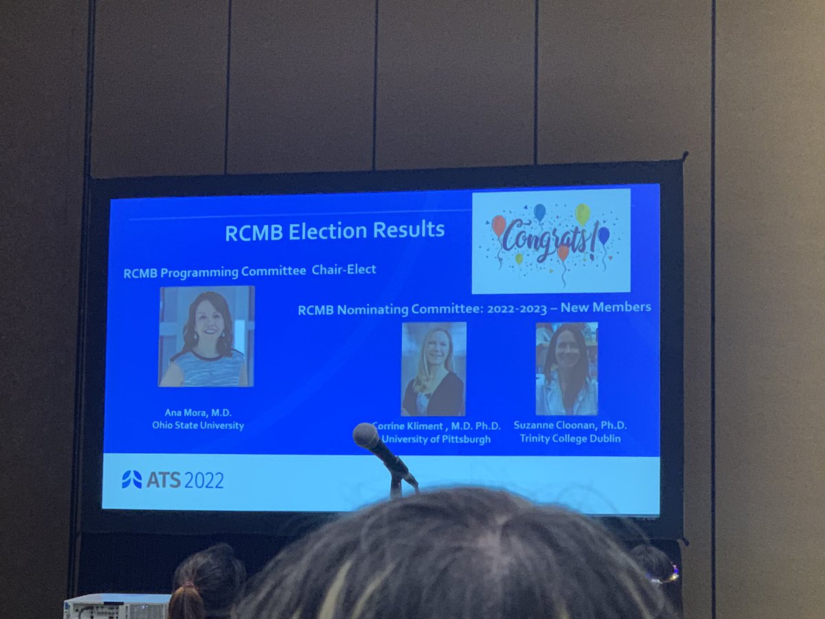 colblackberrys's tweet photo. Congratulations to Ana Mora for her election as the chair of the program committee at RCMB #ATS2022 https://t.co/WMRczqueIw