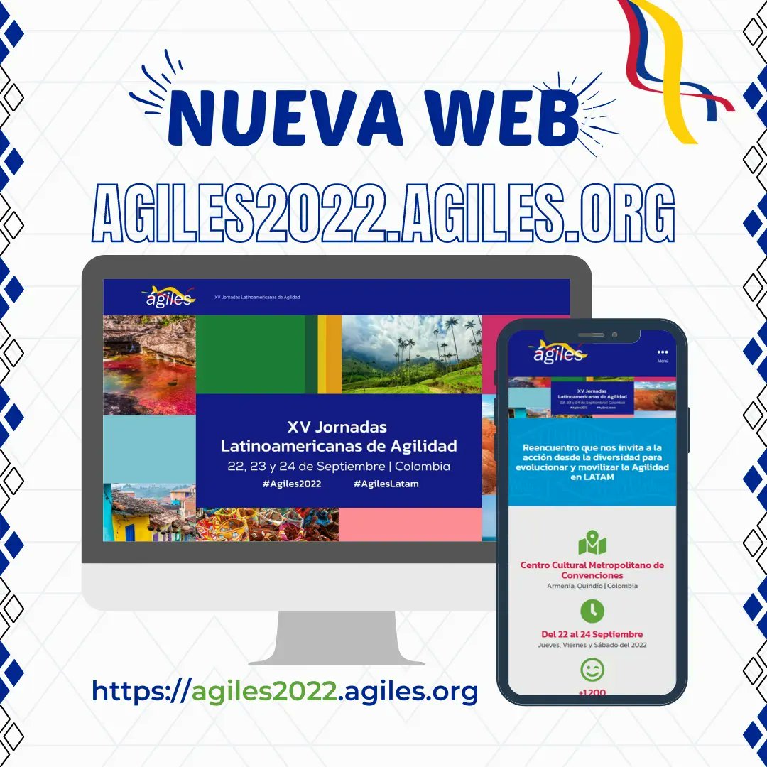 🌐 Oficialmente ya estamos ONLINE 

Te invitamos a visitar la página web oficial de #AgilesLATAM2022 en buff.ly/3w9ns4a 🥳

Encontrarás información de interés sobre el evento como: 
📅 Fechas importantes
❤️ Sponsor
🎟️ Boletería
🗻Ciudad anfitriona
🔖 Formato