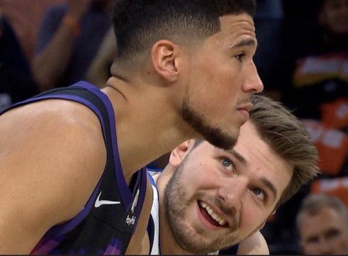 Luka Doncic is completely sonning Devin Booker on the biggest stage 😳