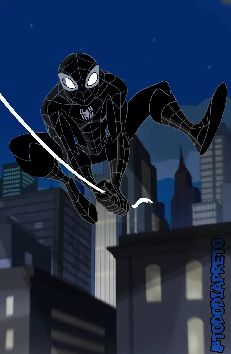 Dia 88 O Espetacular Homem-Aranha. ... Eu não tinha reparado que a roupa  dele vai mudando aos poucos no desenho então pensei que não tinha a roupa  preta com listras, me enganei 🥲, image size:786x1200