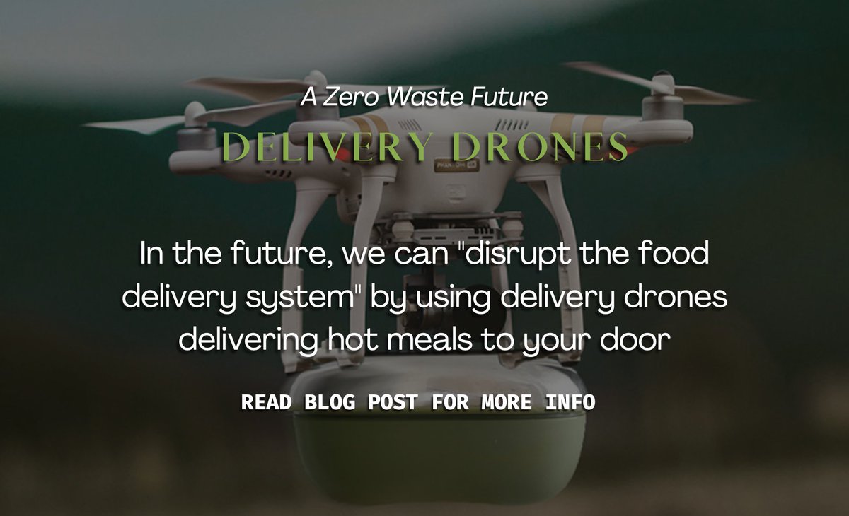 Ecoternativesco's tweet photo. Check out this proposed technological innovation of the future: Delivery Drones! Check out our blog post on zero waste for more about future technologies 🍲
#productdesign #thefutureisnow #zerowaste 

READ MORE: https://t.co/zigNAp9Get https://t.co/jYMzbEE36H