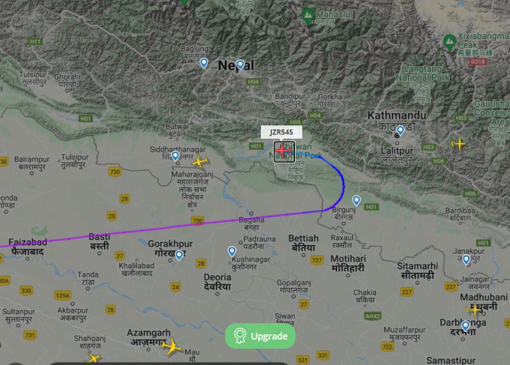 KTMite's tweet photo. Nepal Airlines #RA1731 and Jazeera #JZR545 preparing to land in Bhairahwa. What a momentous occasion !! #GBIA #VNBW https://t.co/4hfZQ10jzQ