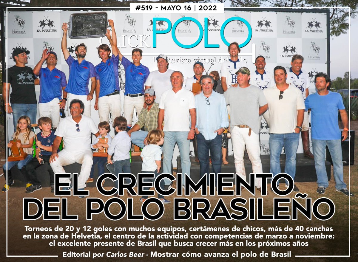 Revista CLICKPO Numero 519.
Tapa: El crecimiento del polo brasileño.
Además, polo en UK, la Rider Cup, Sotogrande, Ali Albwardy y mucho más.
Click en clickpolo.com.ar

RT!

<a href="/MARAGATA_POLO/">Maragata Polo Team</a> <a href="/30jardas/">30jardas.com.br</a> <a href="/rovandrade/">Rodrigo Andrade</a> <a href="/horseandhoof/">Horse and Hoof</a> <a href="/indaiatuba/">Indaiatuba🐐</a> <a href="/imaisonline/">iMais Portal de Notícias - Indaiatuba SP</a> <a href="/rctindaiatuba/">Rotaract Indaiatuba</a>