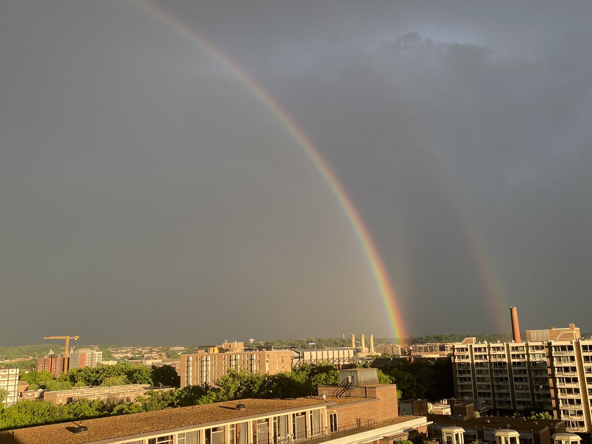 CKain's tweet photo. Tonight’s rainbow(s), as seen in Southwest DC https://t.co/b1Zuh4WKxX