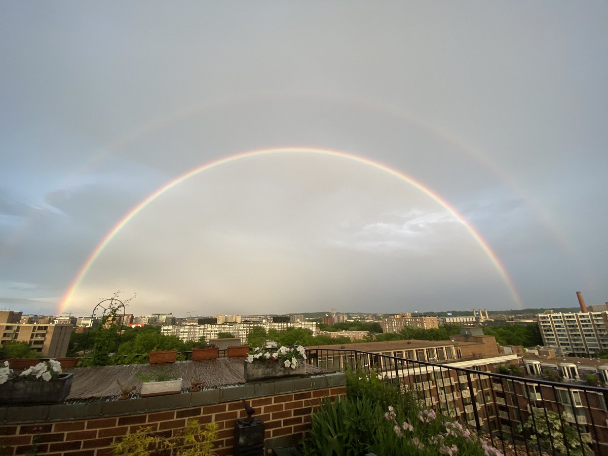 CKain's tweet photo. Tonight’s rainbow(s), as seen in Southwest DC https://t.co/b1Zuh4WKxX