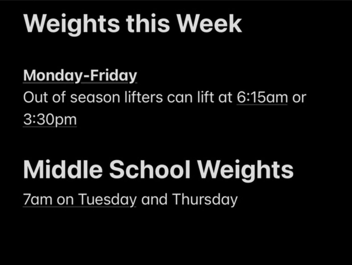 algonasc's tweet photo. Weight room schedule for this week! https://t.co/ToLUaipcwY