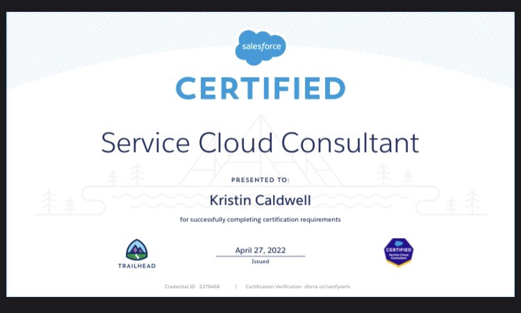 This happened like two weeks ago, but I passed service cloud! 🥳