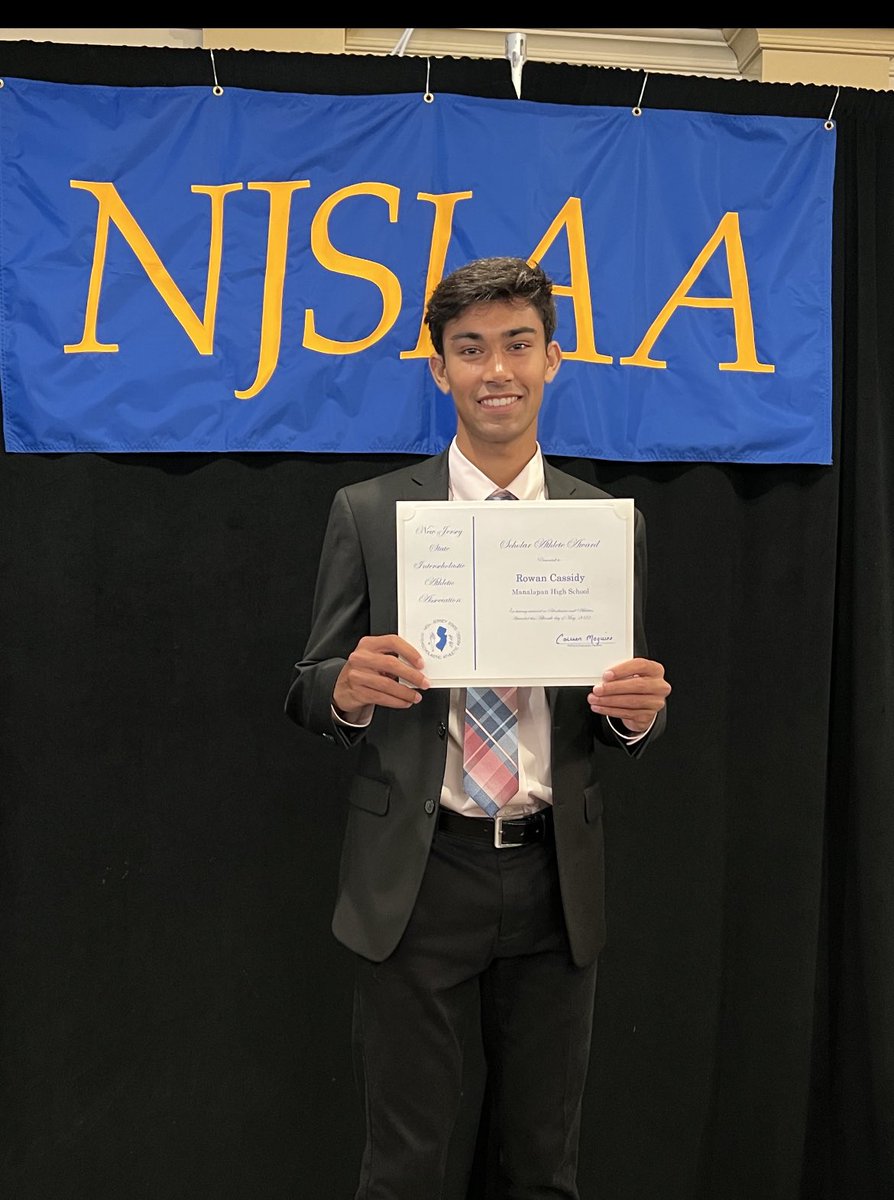 Congrats to Rowan Cassidy for being named NJSIAA Scholar-Athlete for Manalapan High School. Rowan is a three-sport athlete and will continue his running career at John Hopkins University in the fall. I am extremely proud to be part of his career. #Iknowhim #thebestofthebest