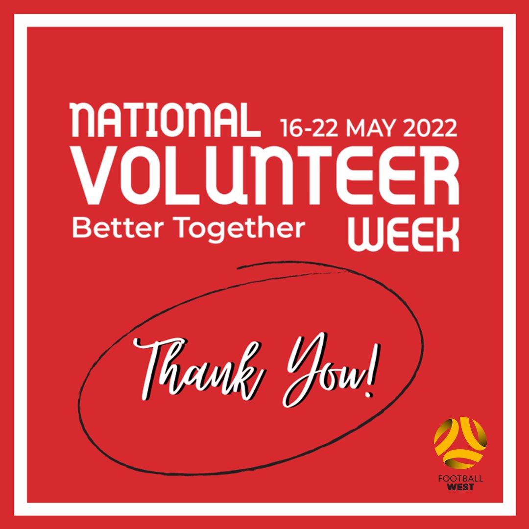 This week is National Volunteer Week and <a href="/FootballWest/">Football West</a> would like to express a huge thanks to all the people who each week give up their time, energy and expertise. We wouldn't have a game without you. 👏