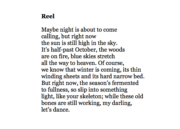 MayaCPopa's tweet photo. "while these old
bones are still working, my darling,
let’s dance."

A beautiful poem by Barbara Cooker: https://t.co/dJe3Ehj5xU
