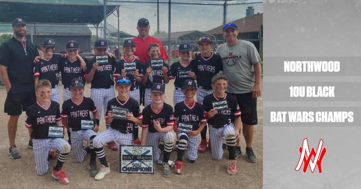 NorthWoodBSB's tweet photo. Congratulations to our NorthWood 10U Black for winning the BPA Bat Wars Tournament in Warsaw this weekend! https://t.co/hZ6Wz0MUzr