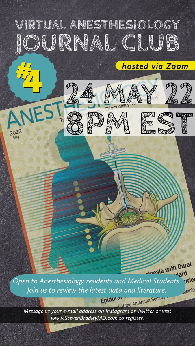 Check out our virtual #anesthesiology journal club next Tuesday evening! Started by myself, @ajmilammdphd and <a href="/drjohnpatton/">John W. Patton III, MD, MBA</a> our goal is to provide a sense of community for #urim #medicalstudents and #anesthesiarresidents <a href="/ASALifeline/">ASA®</a> <a href="/Anesthesia_HU/">Howard University Aspiring Anesthesiologist</a>  <a href="/anesthesianews/">Anesthesiology News</a>