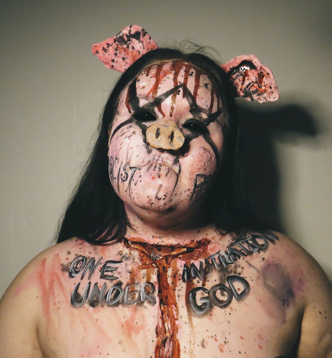 KennedyKline27's tweet photo. You Fucking Fascist! Die You Fucking Pig!! 
‘Slaughterhouse’ by @MIWband @ChrisMotionless 
#miw #motionlessinwhite #sfx #makeup #specialeffectsmakeup https://t.co/TXYhTAxUZn