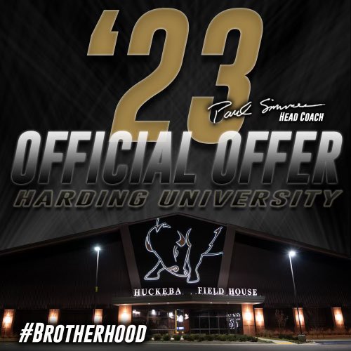 phoenixgrant7's tweet photo. Honored to announce that I have received my first offer from GAC Champion, Harding University! 
@Coach_Blank @PaulSimmonsHU 
@seancooper_C4 @CoachChav @CoachFieszel https://t.co/PO1259PnV6