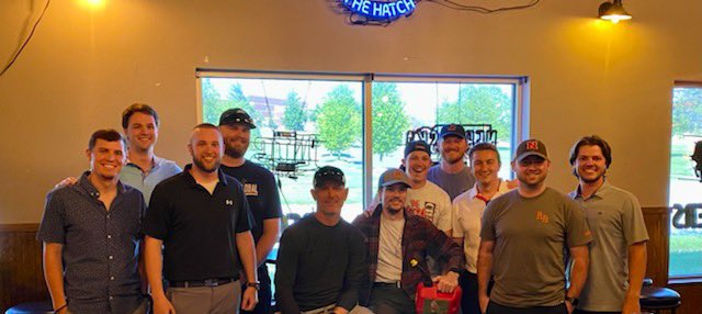 PiusX_Baseball's tweet photo. Members of the 2012 State Championship team surprised Coach Charf tonight with a signed dog pile photo to commemorate the 10 year anniversary of Pius X’s first state championship. Thanks for everything you do Coach! #BoltsBaseball⚡️ https://t.co/6jFe4Zu1qO