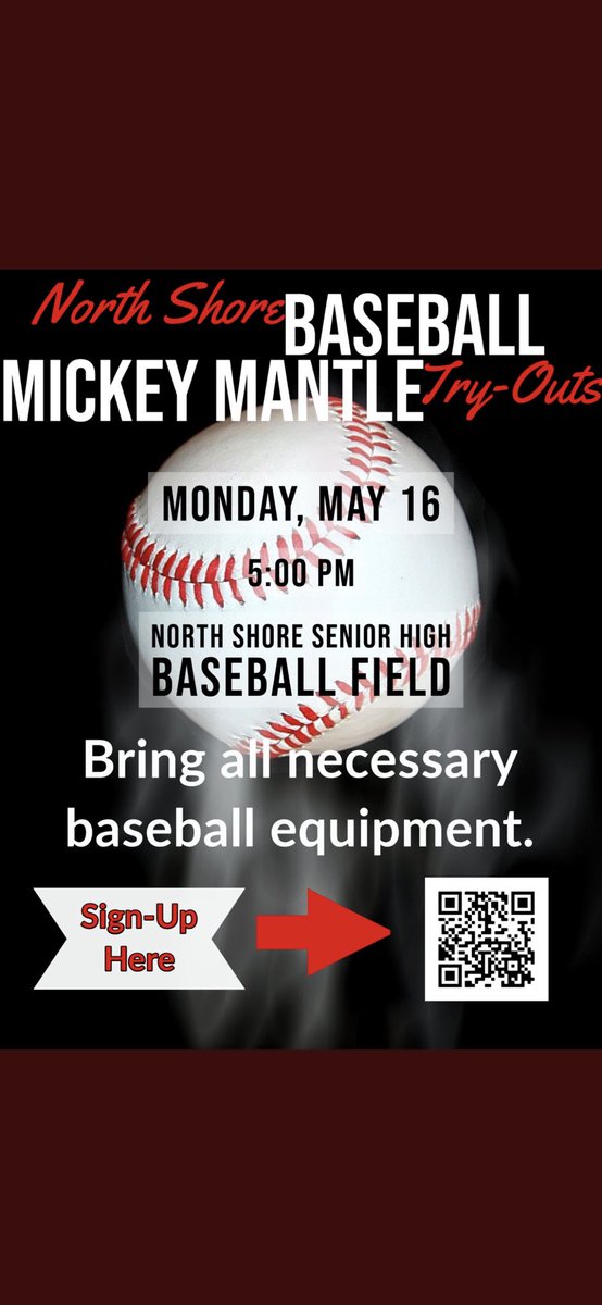 NSSHBaseball's tweet photo. Tomorrow Mickey Mantle Tryouts! See you all there! https://t.co/SYBaFo3bAi