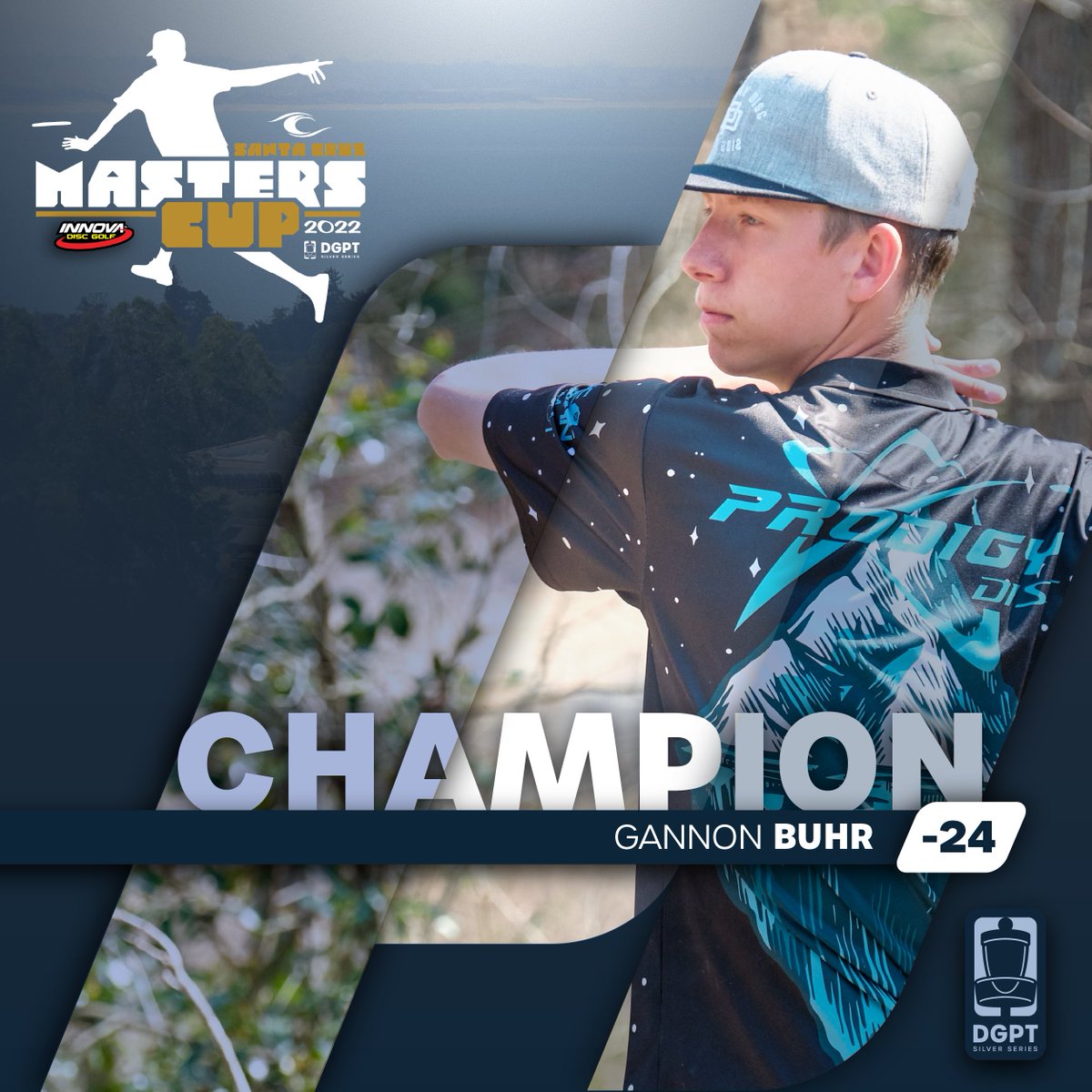 DiscGolfProTour's tweet photo. It was his time, @BuhrGannon stays poised under pressure to secure his first win at a Disc Golf Pro Tour event. https://t.co/Fidpt6BYtp