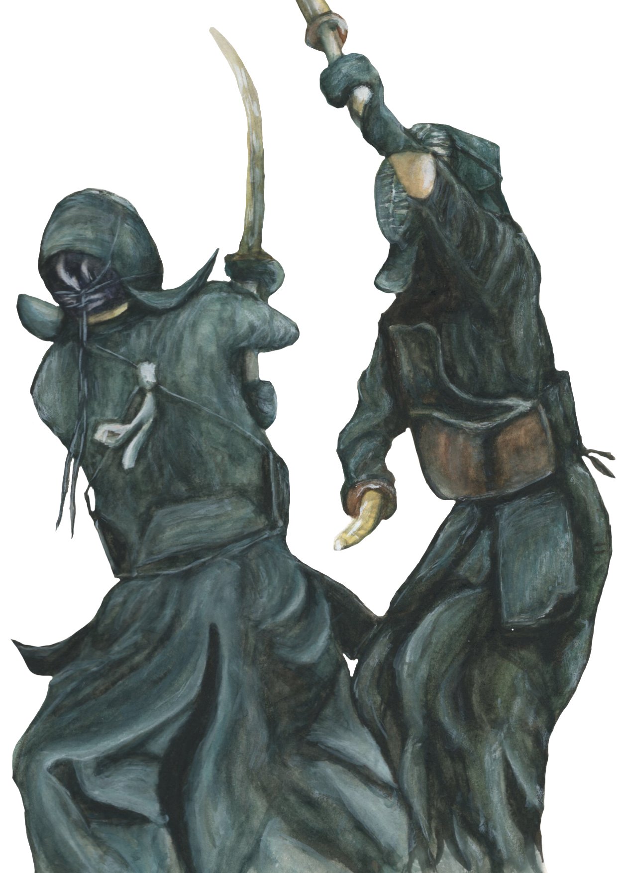 剣道イラスト成長日記 完成 面 返し 面 Kendo 剣道 水彩画 二刀流 T Co Acldbqdhbu Twitter