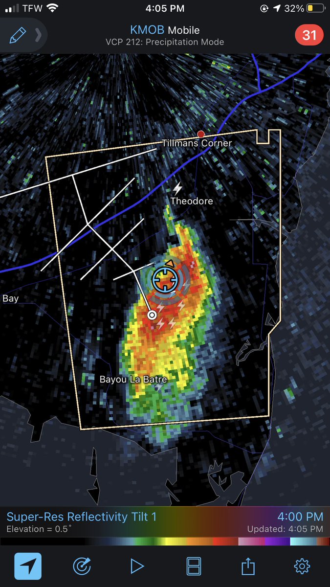 Hail producer here in Irvington quarter-pea size hail @NWSMobile @WKRGEd