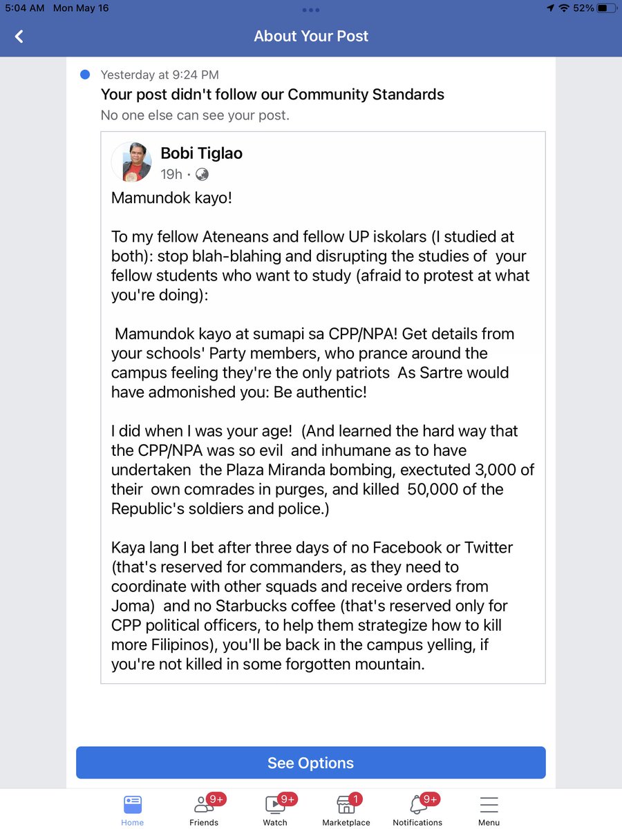 bobitiglao's tweet photo. Looks like the Reds have infiltrated Facebook and/or its factcheckers: https://t.co/t4SaGhpDAy