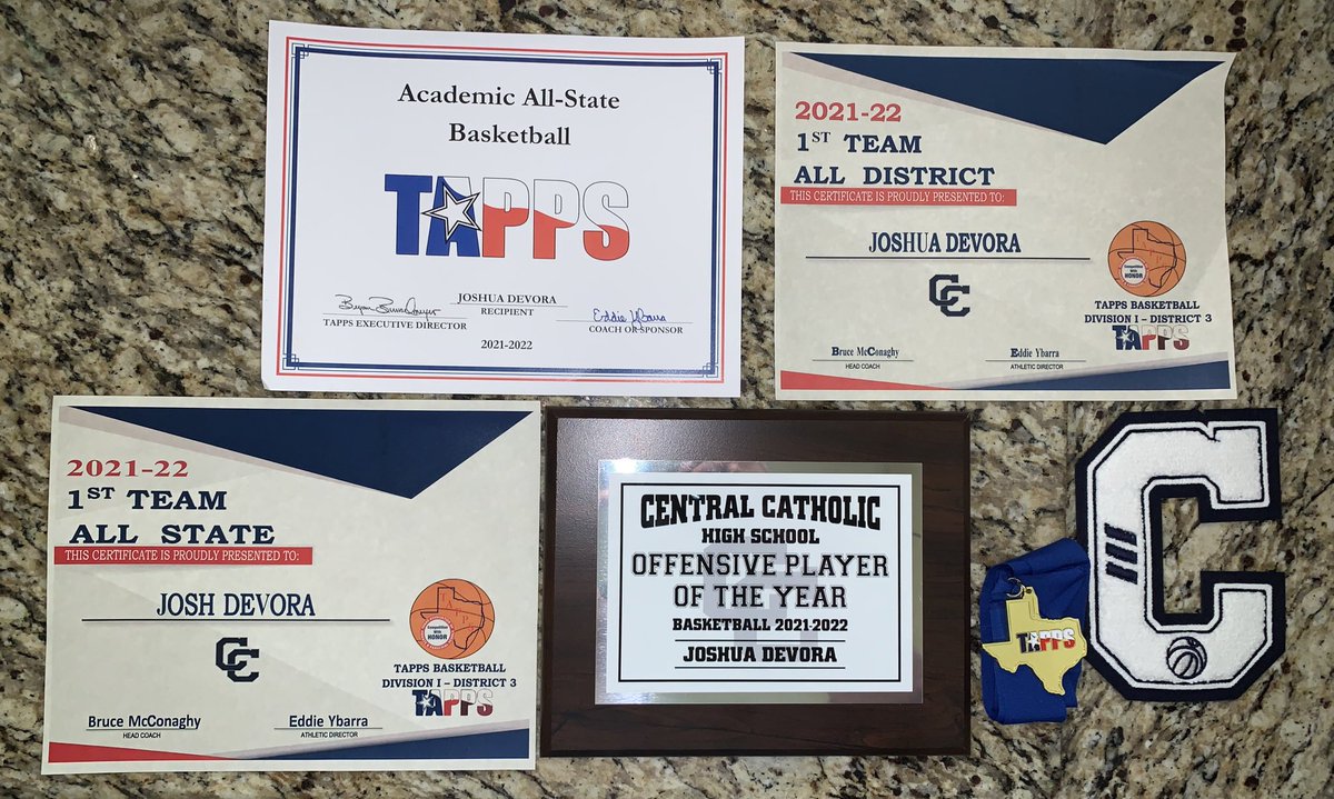 Junior Season 💙
- 1st Team All-State
- 1st Team All-District
- Academic All-State
- Offensive Player of the Year (Team)
- San Antonio Express News All Area    Private School Team