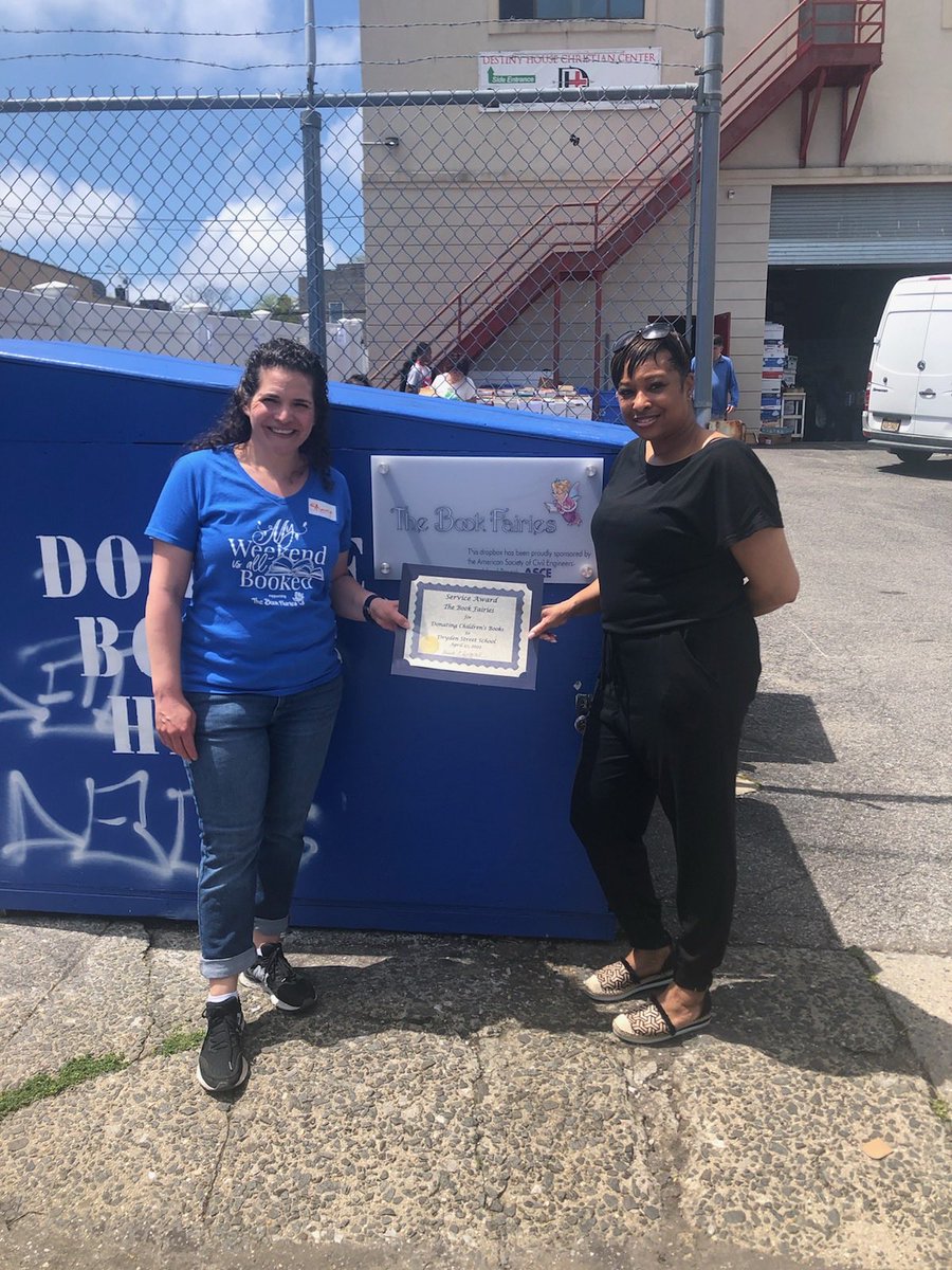 Dryden Street School- Lynette Blades, Lead Teacher, presents a Certificate of Appreciation to a representative of The Book Fairies. They have donated several books to students at Dryden Street School this year. Thank you so much!