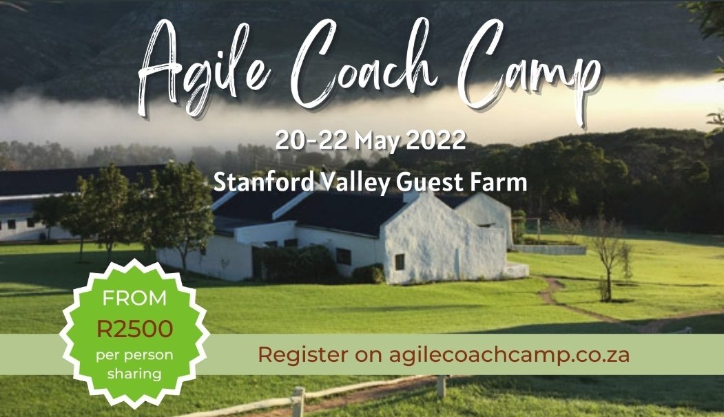 CoachCamp_ZA's tweet photo. There is still space available for camp. A ticket gets you 2 nights' accommodation, 3 meals on Saturday &amp; breakfast on Sunday AND many opportunities to reconnect and learn from each other. We'd love for you to join us!
https://t.co/sqXurGDbTm

#accza2022
#agilecoachcamp https://t.co/EC1HPfHAOl