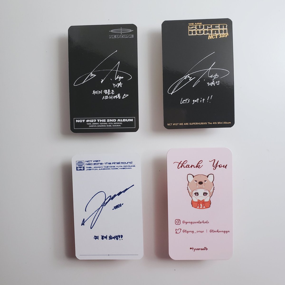 WTS 💚 nct127 Yuta &amp; Jungwoo
album kihno photocard

🌸have: neo zone, superhuman, punch player 1 ver

🌸selling: $25 each + shipping 

🇺🇸 usa
🌎 ww 

dm if interested 

<a href="/nctselling_USA/">NCT BUY/SELL USA</a> @ncttradingusa <a href="/ncttradesusa/">lei</a> <a href="/NCTtradeNA/">US/CAN NCTzens</a> <a href="/nctsellinggoods/">NCT Goods RT</a> <a href="/selling_nct_usa/">☻</a> <a href="/NCTselltrade/">Tag Us for retweet!😊</a>