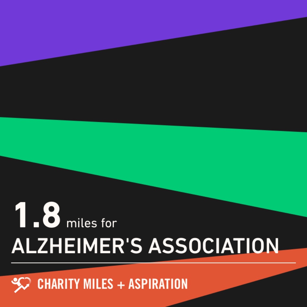 1Mystique1's tweet photo. 1.8 @CharityMiles for @alzassociation. https://t.co/w8kghUnbhp