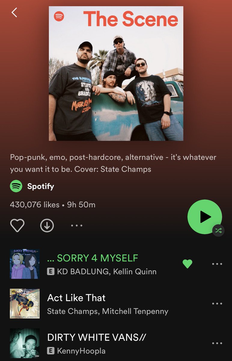 “SORRY 4 MYSELF” has been added to “The Scene” playlist on <a href="/Spotify/">Spotify</a> !

This playlist is a personalized editorial &amp; that means the order of the songs are based on the users personal history! So if you want my song to always be at the top use the link belo

open.spotify.com/playlist/37i9d…
