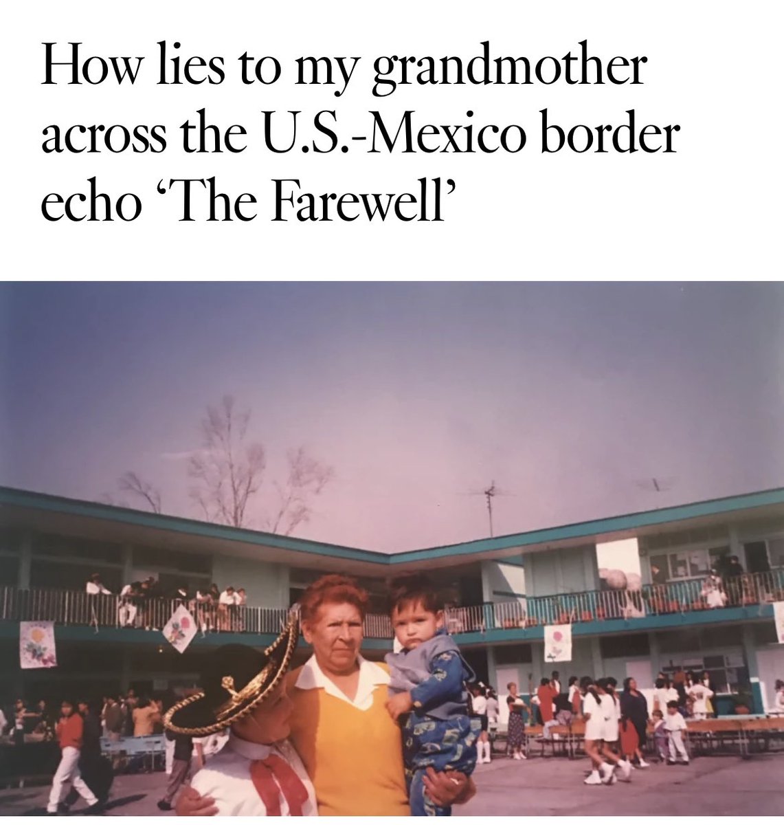 Carlos_Film's tweet photo. Since I’m feeling reflective about life and time passing today, I thought I’d share this piece from a couple years ago about my grandmothers and THE FAREWELL. That’s my grandma, my younger brother, and me at my elementary school. Give it a read if you can: https://t.co/Uvn03ItIjp https://t.co/VrVHDRFkK0
