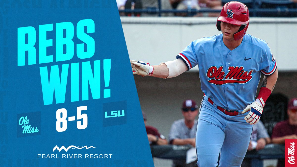 For the first time EVER the Rebs complete the sweep in Baton Rouge! 🧹🧹🧹