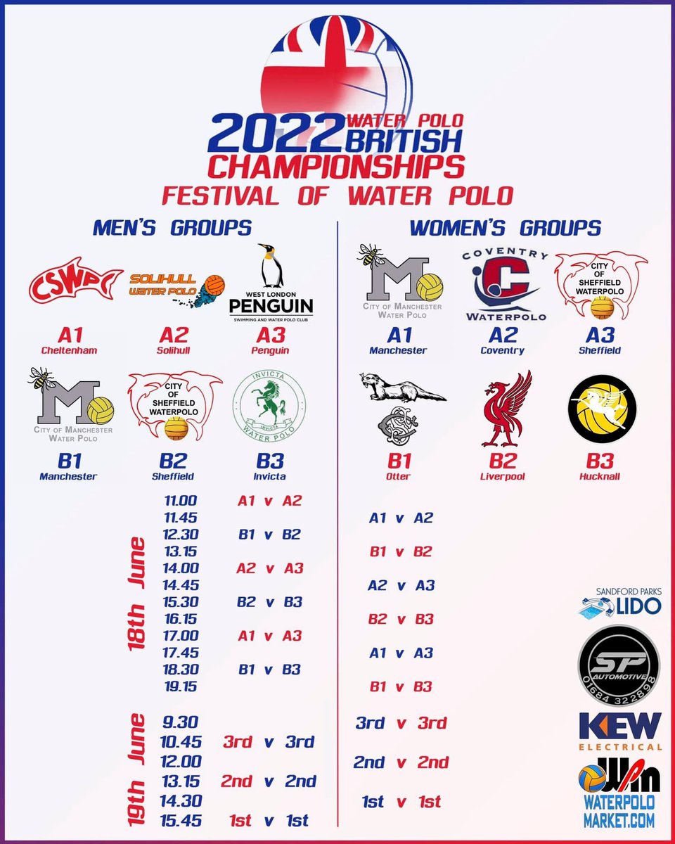 Save the dates 18-19th June for the 2022 British Water Polo Championships Festival in Cheltenham! Spectator tickets now available > sandfordparkslido.digitickets.co.uk/event-tickets/…