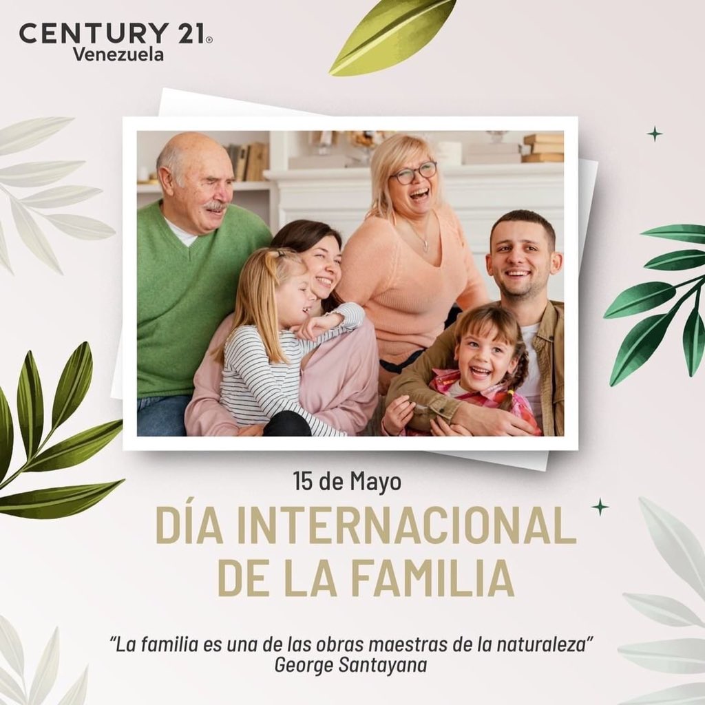 inmueblesanchez's tweet photo. Feliz Domingo!#DiaInternacionaDeLaFamilia 
Que no se quede en un solo día; por el invaluable aporte de la familia a la sociedad: Que la celebremos y agradezcamos a Dios por ella, todos los días. 
#century21ve @Abrasucasa @Century21Ve https://t.co/SVkuGleZ6F