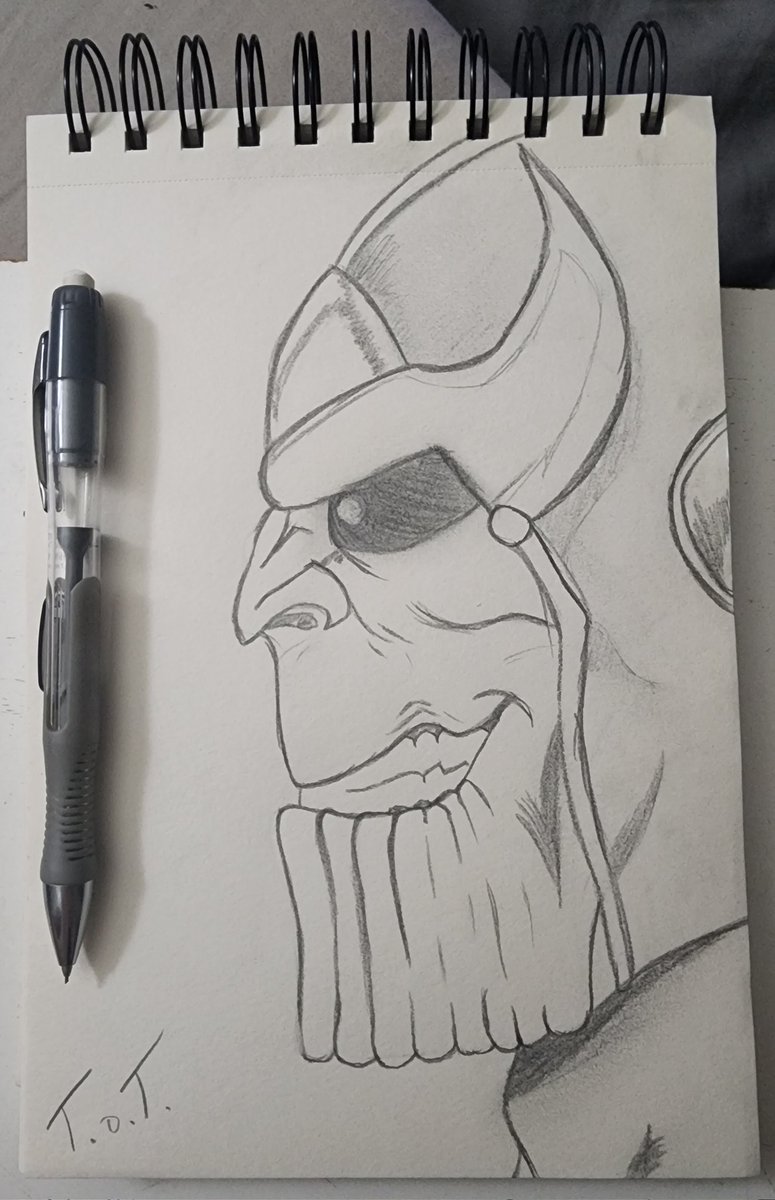 CashewCasual's tweet photo. Haven't done a #FiveMinuteDoodle in months but here ya go. Thanos of Titan. He never looked uglier lol https://t.co/mYDzcgVnhS