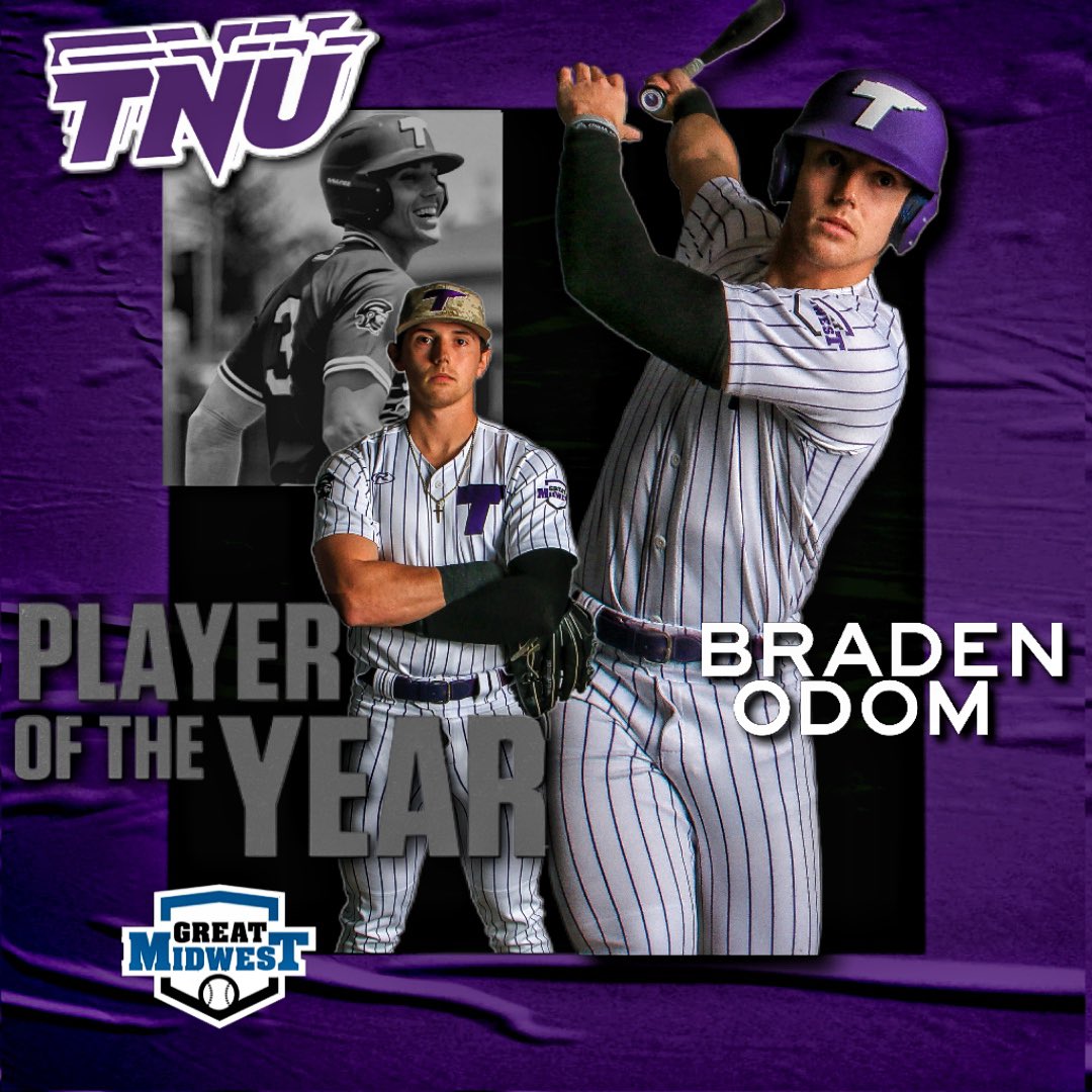 ODOM WINS PLAYER OF THE YEAR! 
Braden Odom is your G-MAC Player of the Year🔥 <a href="/TNUBaseball/">Trevecca Baseball</a> 
Check out the video posted to see a glimpse of why he was chosen! 
#MASHVILLE 
#PurpleReigns