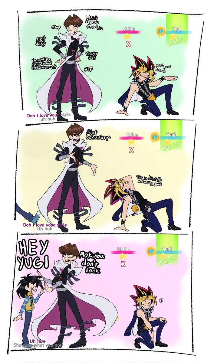 CosmicMouseArt's tweet photo. Stupid Yugioh comic because yes, Kaiba doesn't like playing Just Dance with Yami Yugi 
#yugioh #yamiyugi #setokaiba #fanart https://t.co/EQ8sLbUWMC