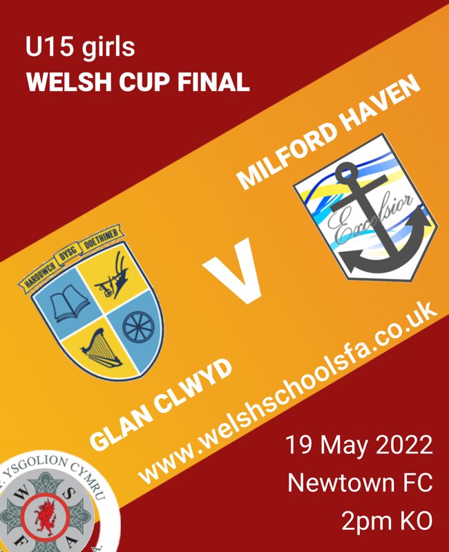 Welsh Schools' F.A. (@welshschoolsfa) on Twitter photo U15 girls cup final
<a href="/addgorffygc/">addgorffYGC</a> v <a href="/schoolmilford/">Milford Haven School</a>
Thurs 19th May
<a href="/NewtownAFC/">Newtown AFC</a>
2pm ko U15 girls cup final
<a href="/addgorffygc/">addgorffYGC</a> v <a href="/schoolmilford/">Milford Haven School</a>
Thurs 19th May
<a href="/NewtownAFC/">Newtown AFC</a>
2pm ko