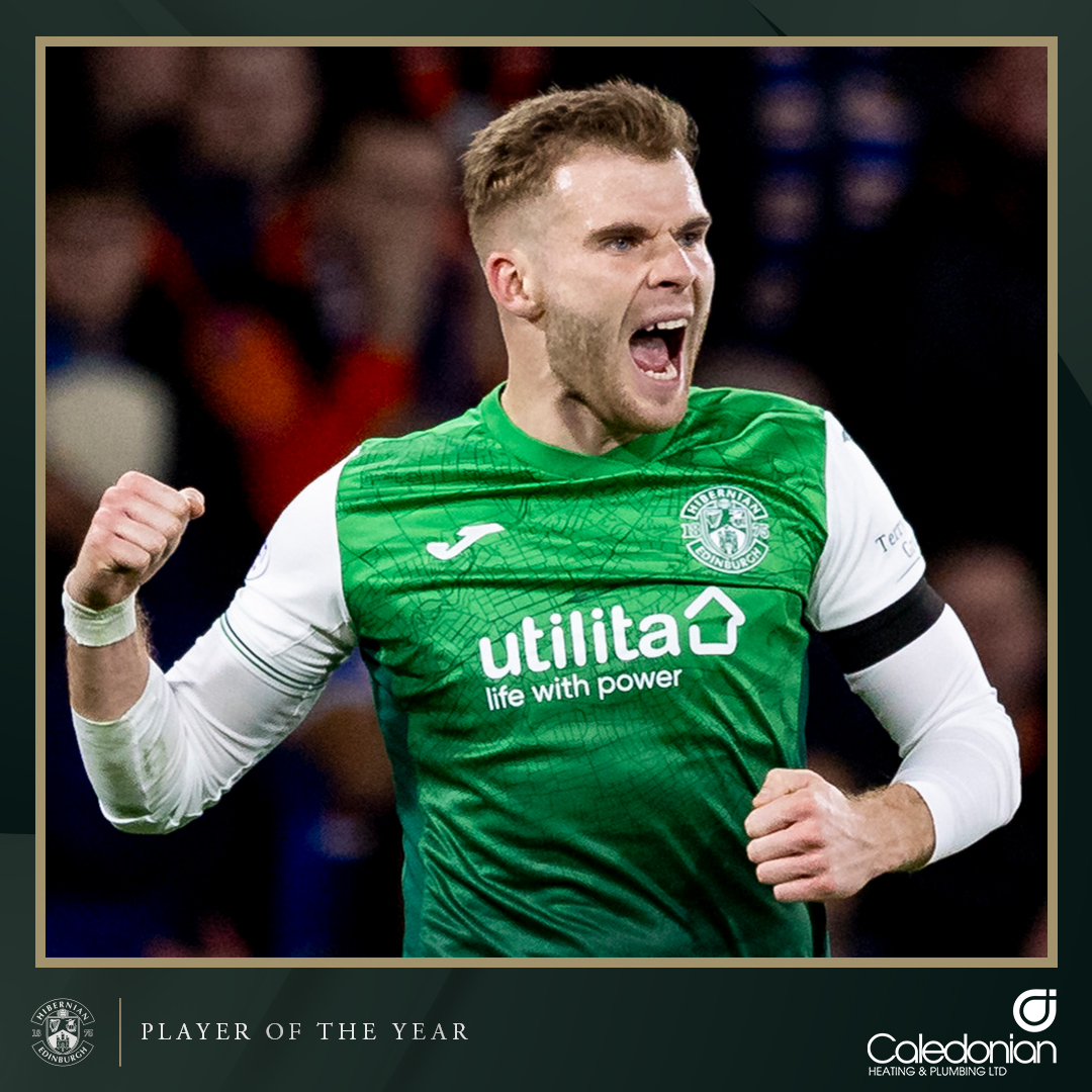 HibernianFC's tweet photo. And finally...

This season's 𝗣𝗹𝗮𝘆𝗲𝗿 𝗼𝗳 𝘁𝗵𝗲 𝗬𝗲𝗮𝗿 goes to Chris Cadden! 🥇 

Sponsored by Caledonian Heating and Plumbing. https://t.co/iFal51WzlP